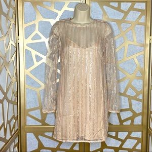 Line + Dot Sequin Mini Dress‎